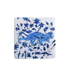 İznik Kare Plaka - Hayvan Süslemeli