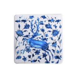 İznik Kare Plaka - Hayvan Süslemeli