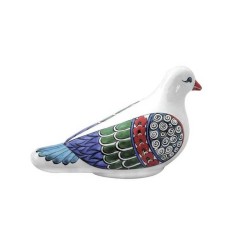 İznik Seramik Güvercin - Çiçek Desenli