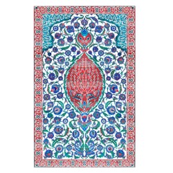 İznik Çini Panel - Sultan II. Selim Kabri - Mercan Kırmızısı Versiyonu