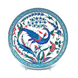 İznik Seramik Derin Tabak - Tavuskuşu Desenli