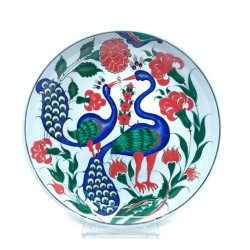 İznik Tabak - Tavuskuşu Desenli