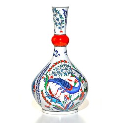 İznik Vazo - Tavuskuşu Desenli