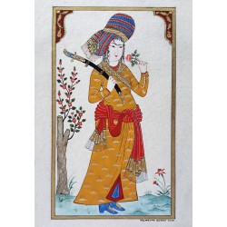 Gül Koklayan Kılıçlı Genç- Tezhip