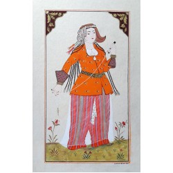 İplik Eğiren Kadın - Tezhip