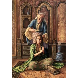 Sultan Saçını Taratıyor - Yağlıboya