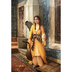 Sarı Elbiseli Sazende - Yağlıboya